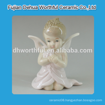 Hot selling ceramic angel ornaments,decorative angel statue for custom